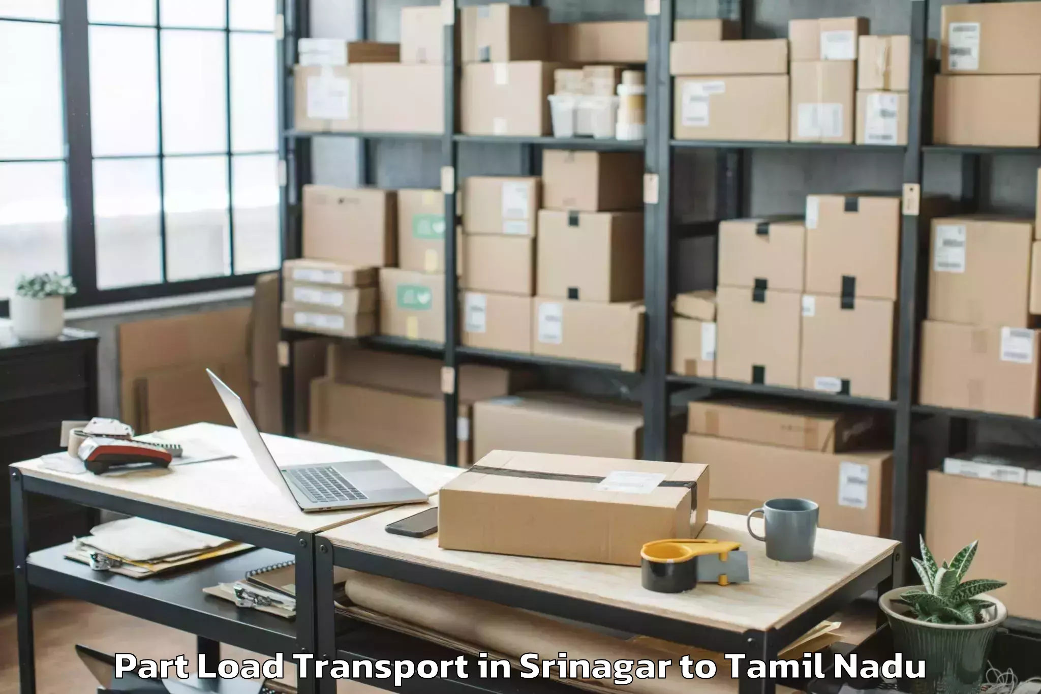 Book Srinagar to Rajapalayam Part Load Transport